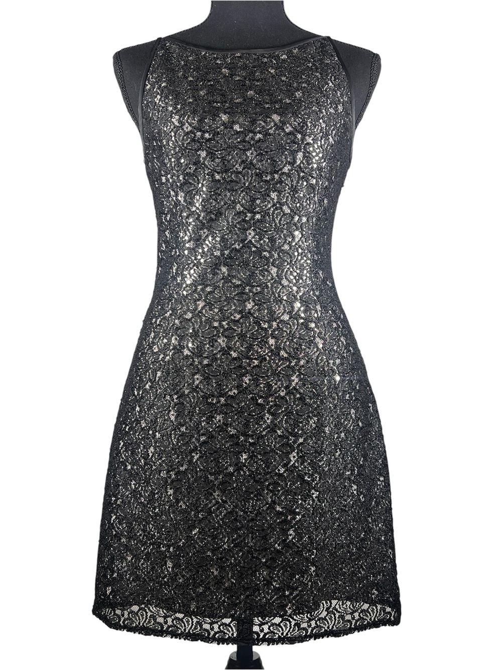 Vintage Jessica McClintock Gunne Sax Black Sparkling Homecoming Dress, Size 3/4